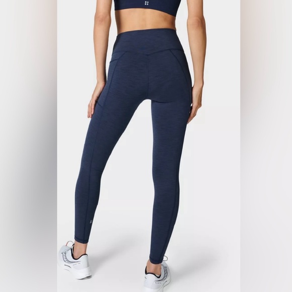 Sweaty Betty Super Sculpt Yoga Leggings Navy Blue 7/8 Length Size Small - Picture 2 of 11